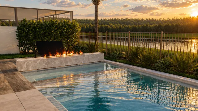 Krasnow backyard, view 09 (paver idea 2 &middot; golden hour)